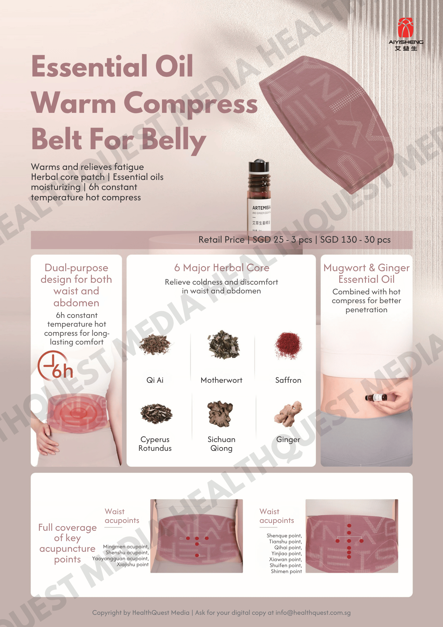 Aiyisheng Heat Patches Product Flyer in English