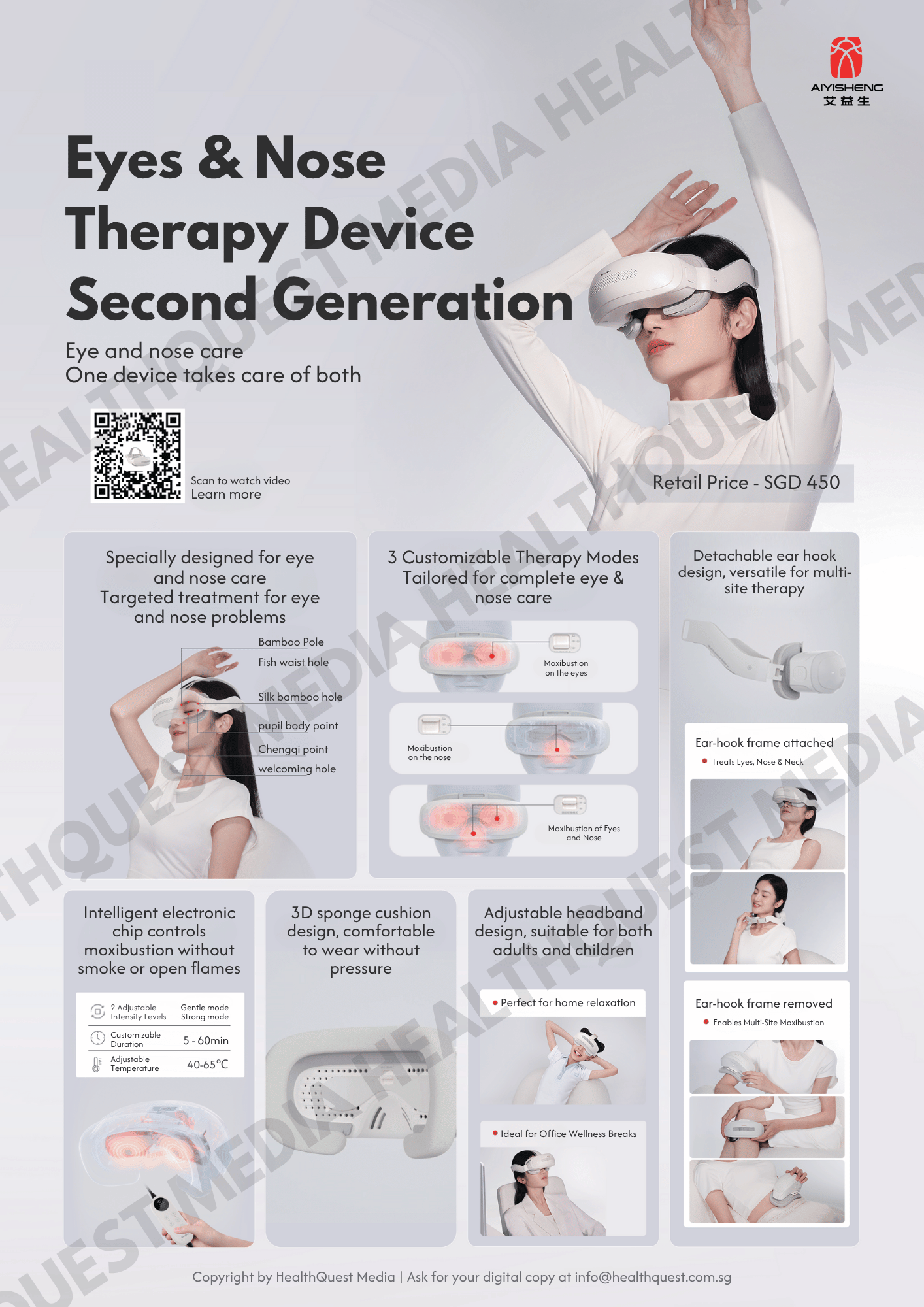 Aiyisheng Moxibustion Series Product Flyer in English