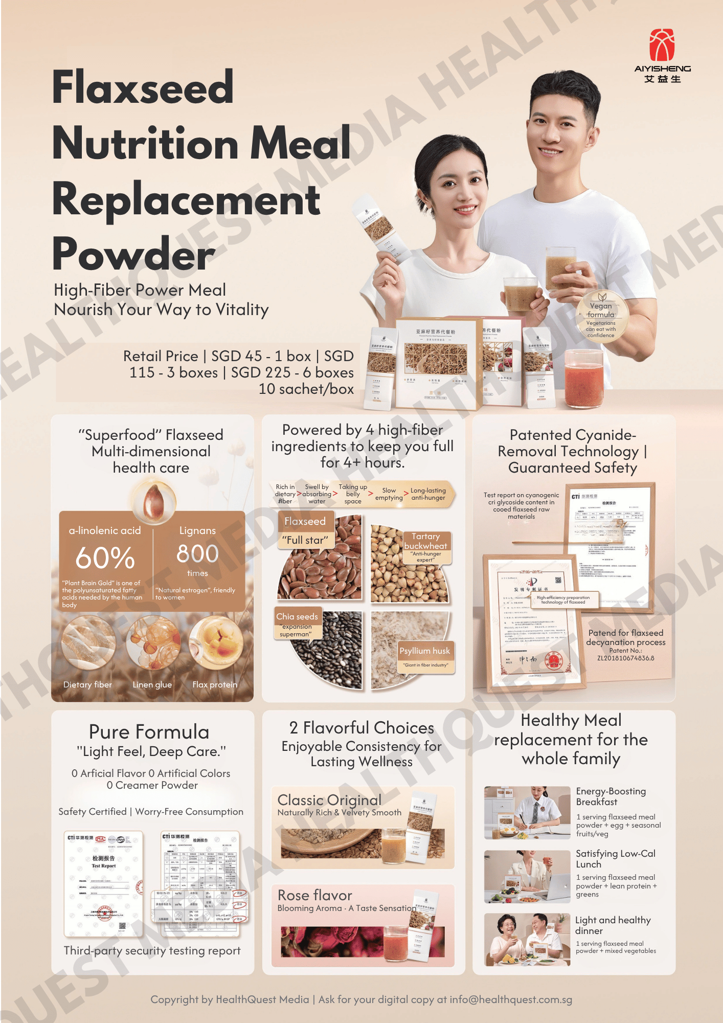 Aiyisheng Nutritional & Probiotic Supplements Product Flyer in English