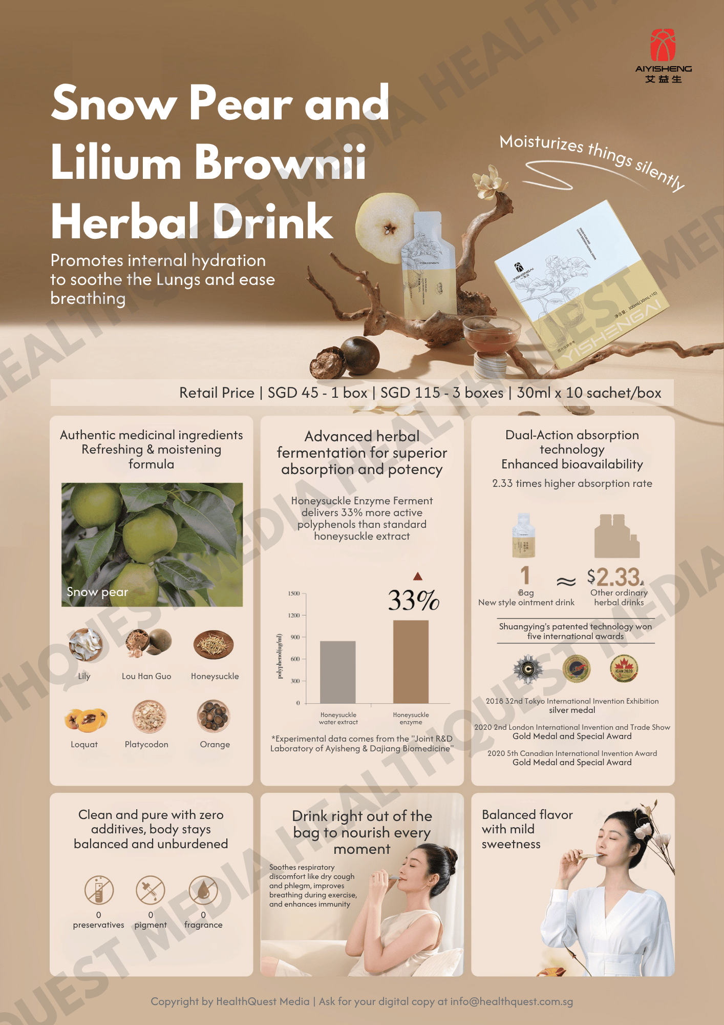 Aiyisheng Nutritional & Probiotic Supplements Product Flyer in English