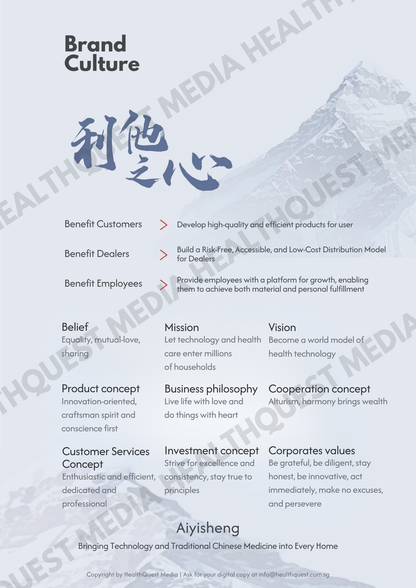 The Aiyisheng Brand Catalogue in English